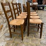 Series of eight mulched chairs