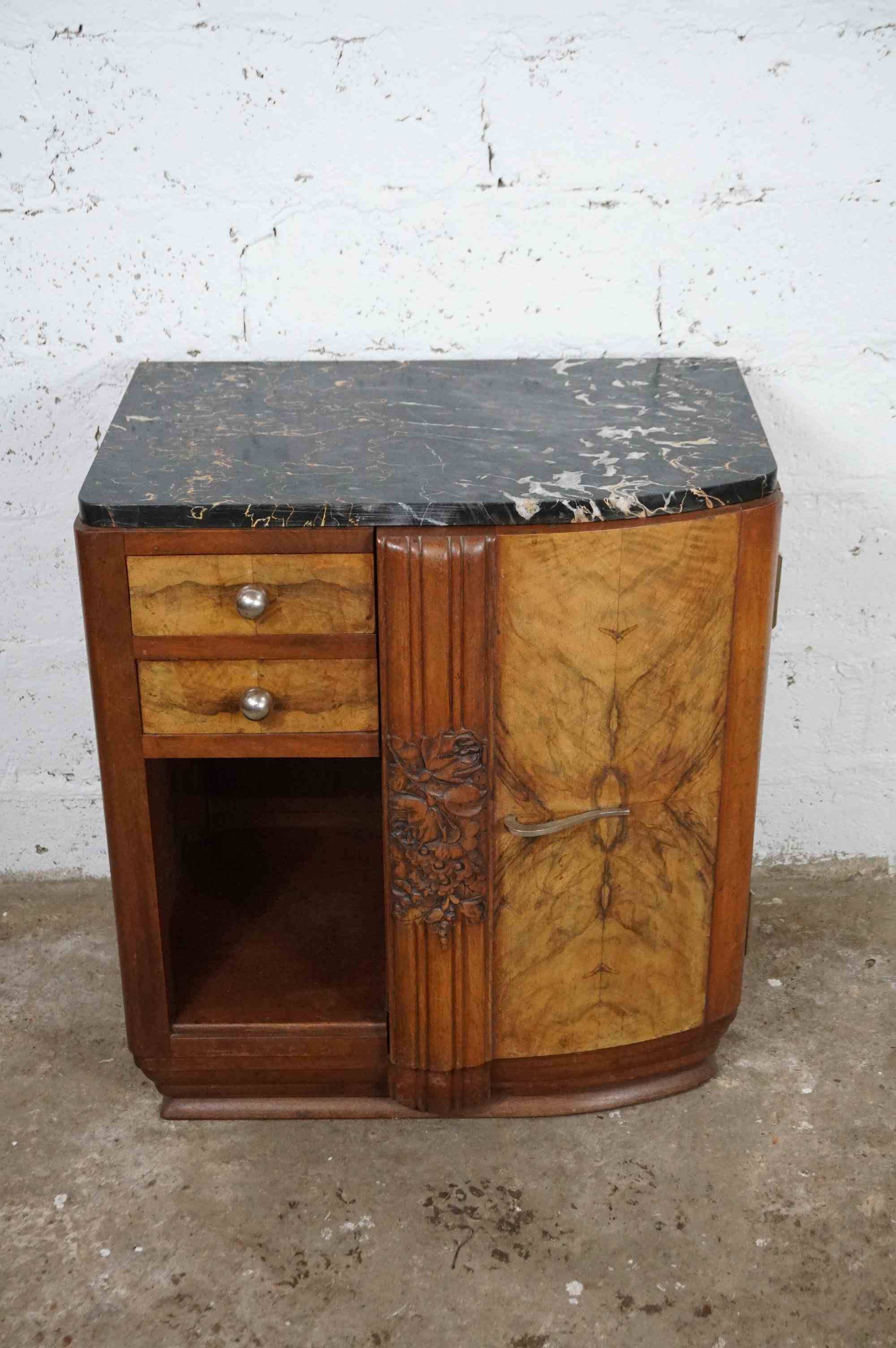 Rare art deco bedside table with chamber pot