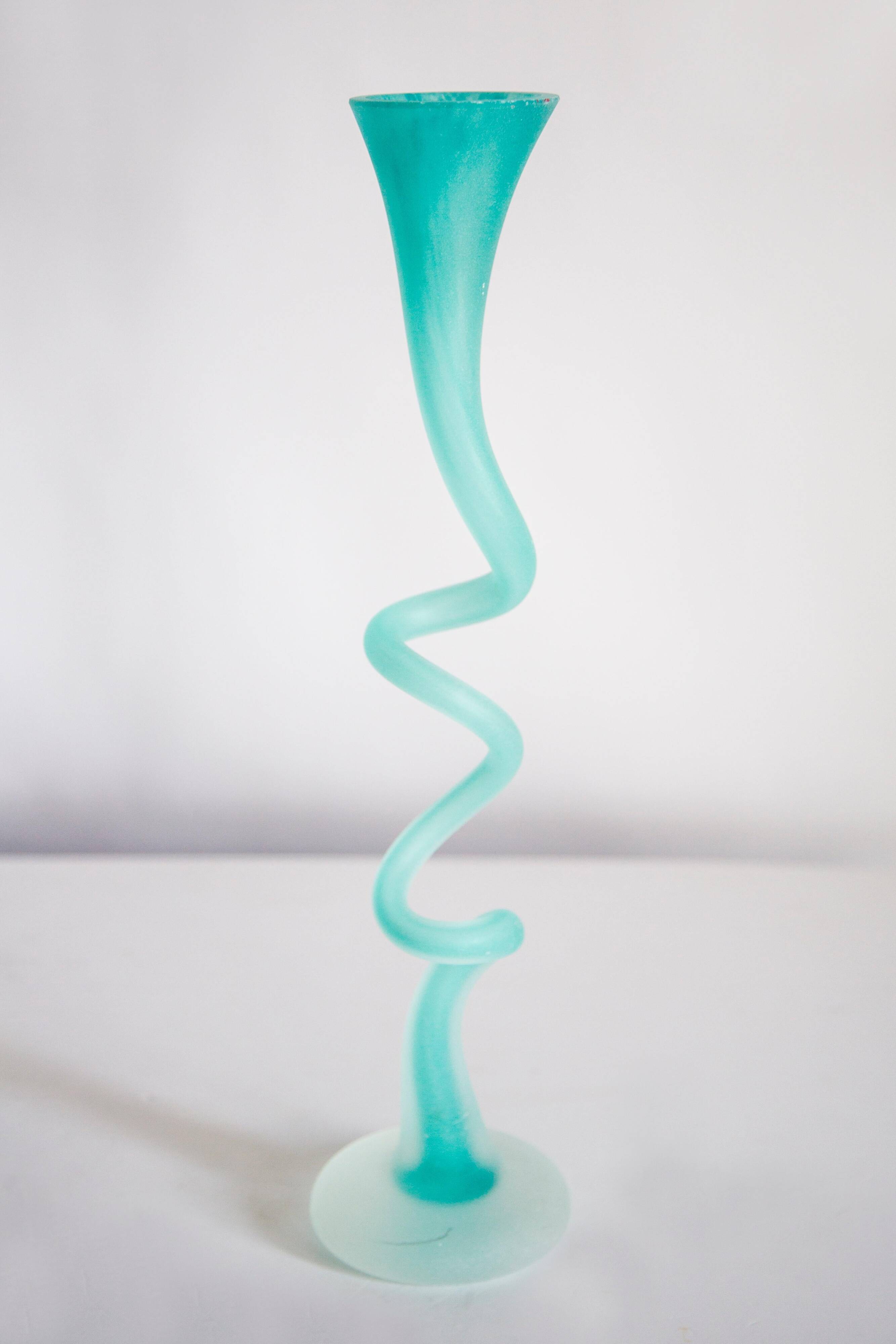 Twisted green vase from the mid-century.
