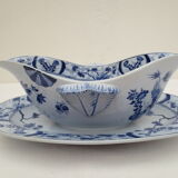 Saucière ancienne en faience fine creil montereau modèle  japon