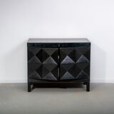 Ebonized brutalist bar cabinet by J. Batenburg for MI Belgium, 1960s