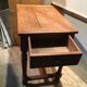 Rustic oak writing desk with drawer