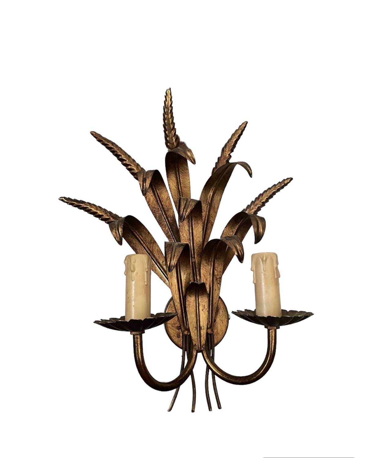 Vintage Italian ear of wheat wall light