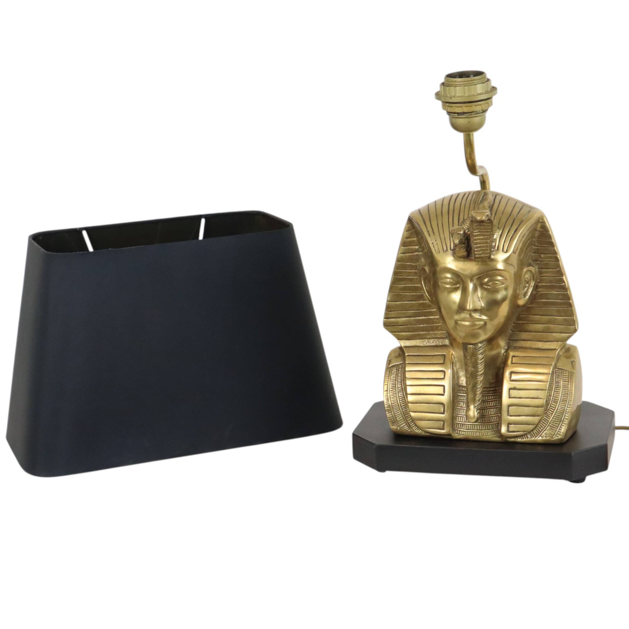 Vintage Brass Pharaoh Table Lamp Hollywood Regency 56cm