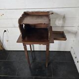 Old solid oak bedside table