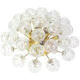 spectacular Sputnik ceiling lights with glass snowballs by Doria, Germany, 1970s.