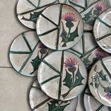 Set of 12 fondue plates "Chardon" Vallauris