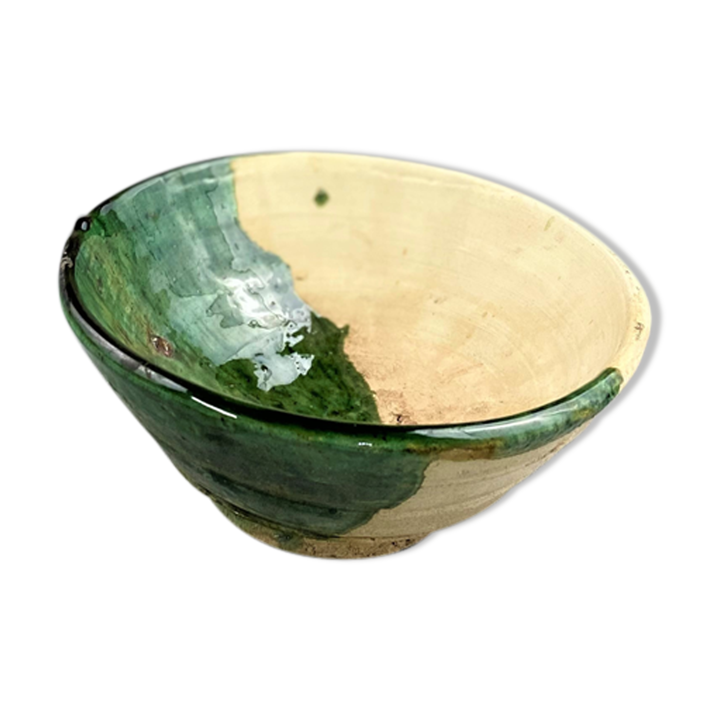 Two-tone bowl in glazed terracotta