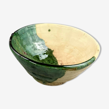 Two-tone bowl in glazed terracotta