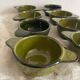 Kaki ceramic ear bowls from the 1970s