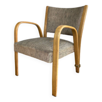 Steiner bow wood armchair wilhelm von bode villeneuve saint georges 1950s