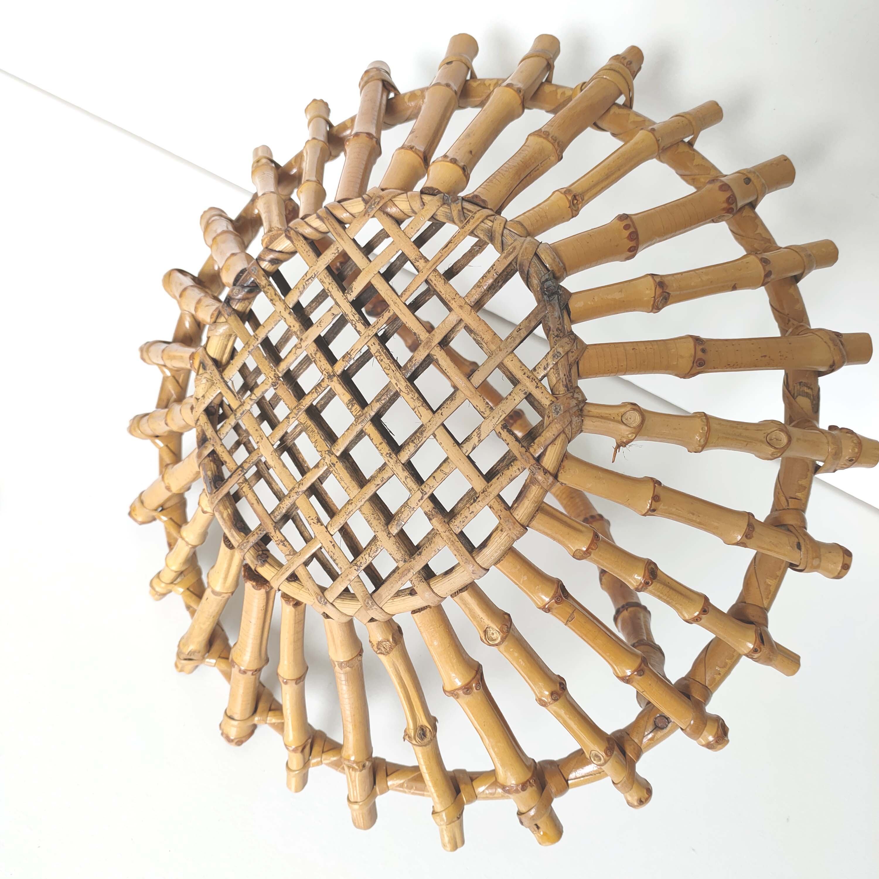 Bamboo and rattan fruit basket