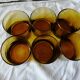 Serie of 6 yellow amber whisky glasses years 70