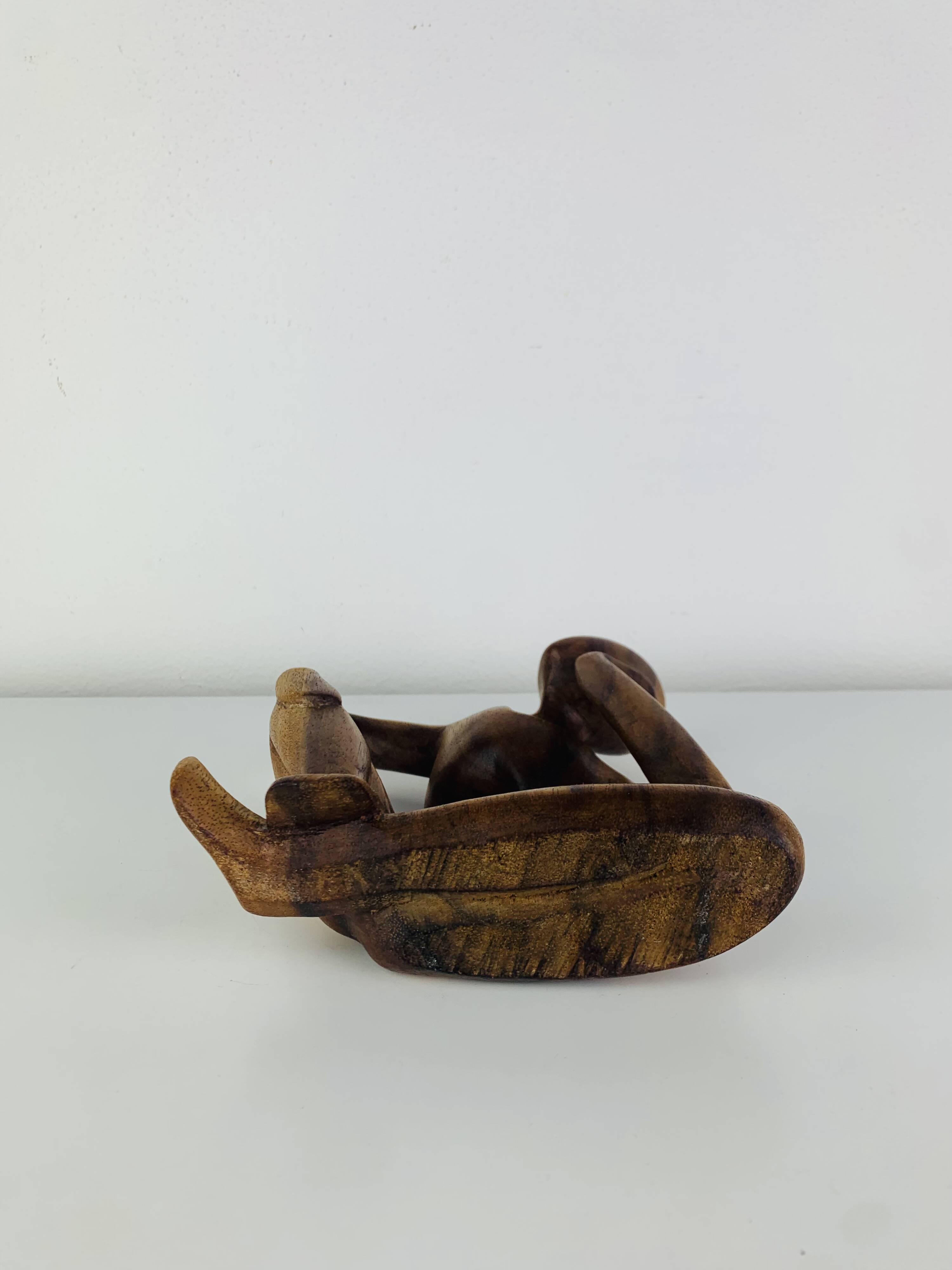 Sculpture thinker in teak, Scandinavian style