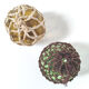 Set of 2 marine floats yellow and green ball glass and rope