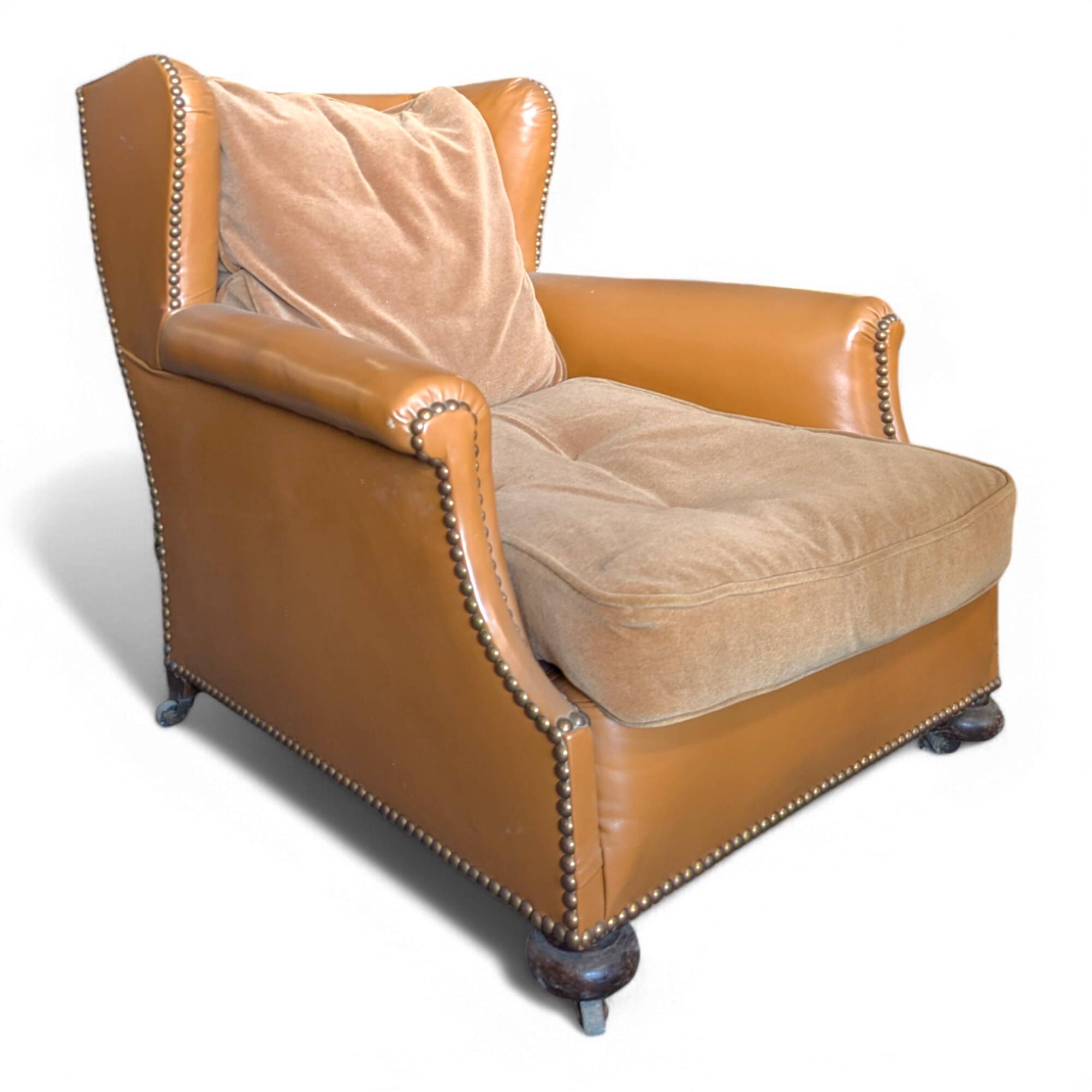 Leather wingback chair