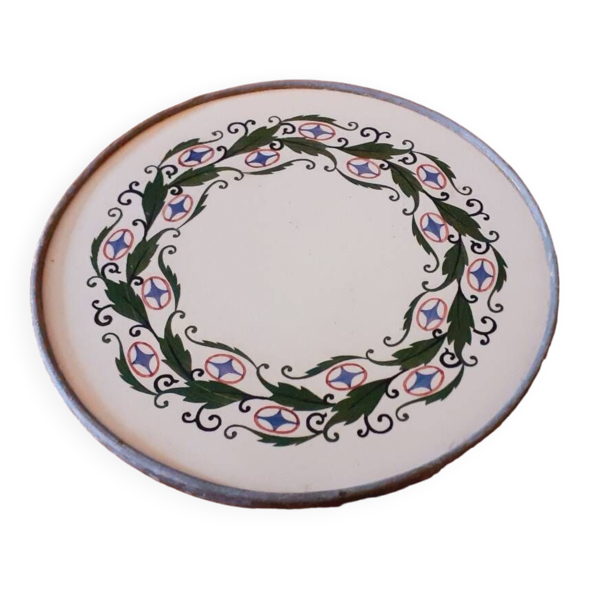 Porcelain and zinc trivet circa 1900