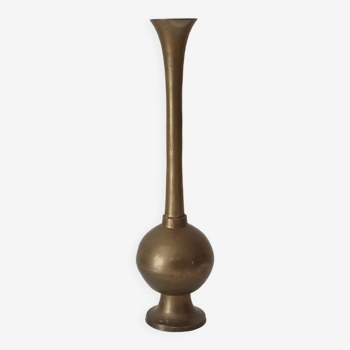 Old soliflore vase in solid brass