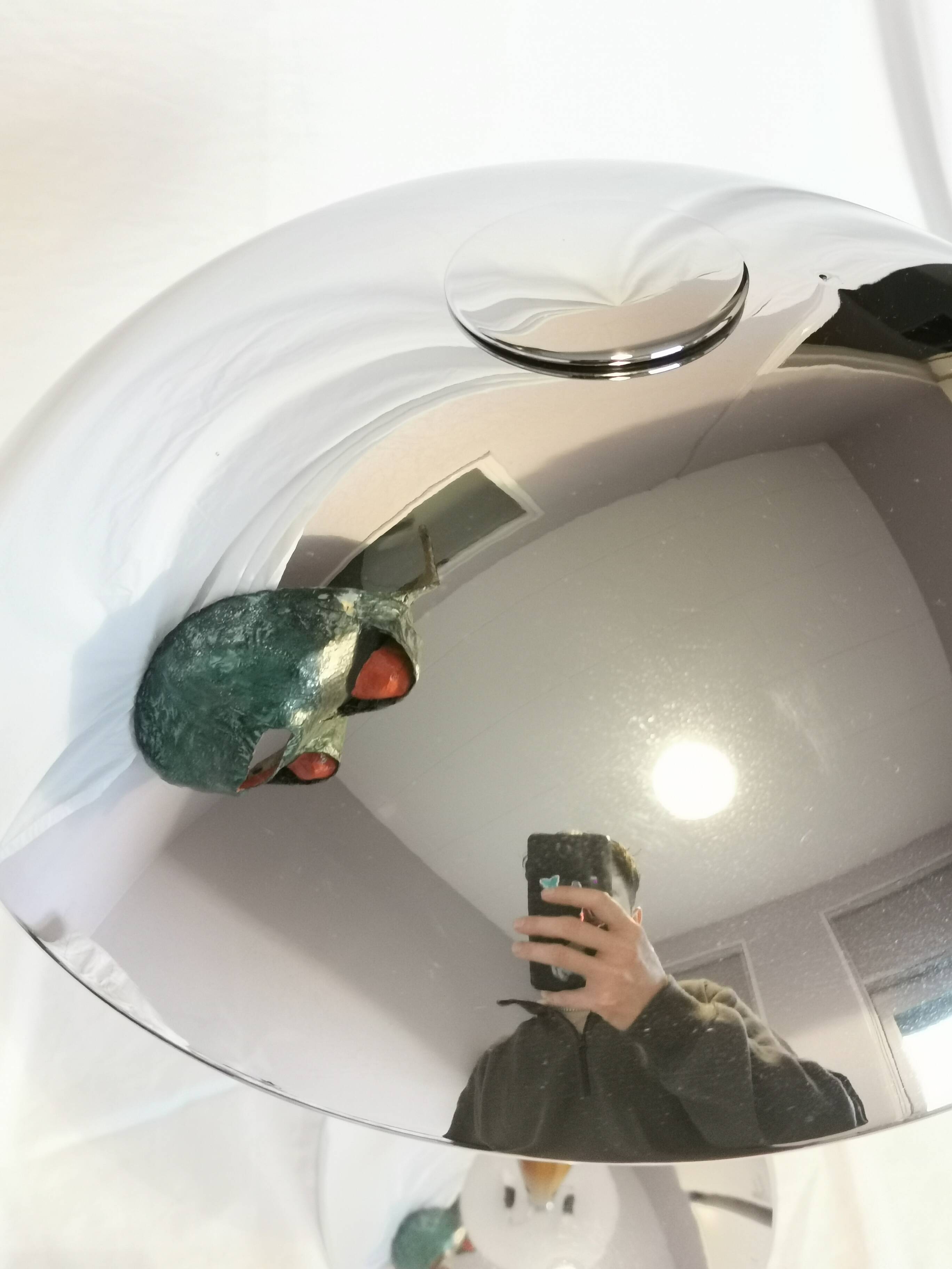 Large double bulb liner lamp, chrome and wood, 1980