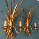 Pair of Italian Hollywood Regency metal wall lamps by Hans Kogl