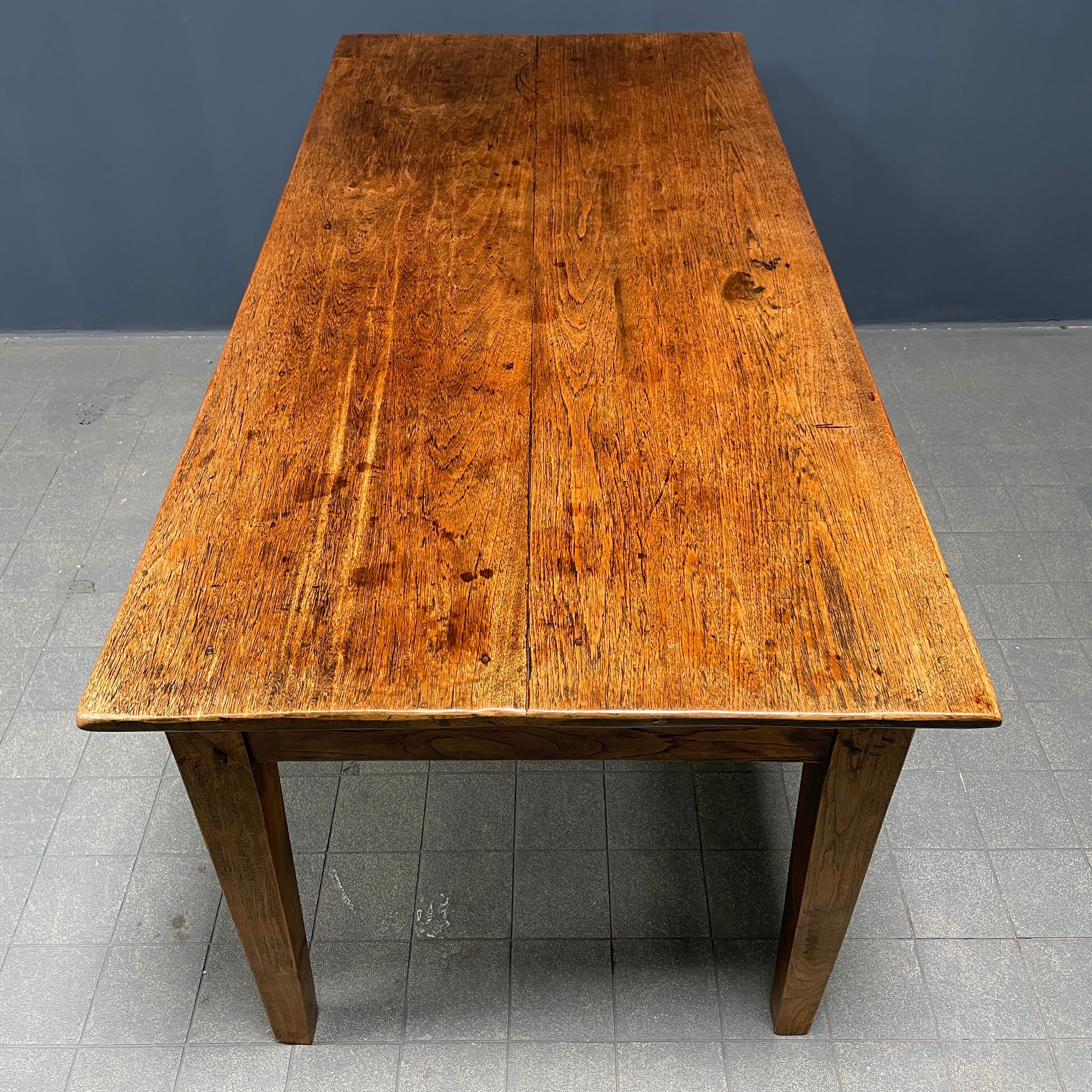 Rustic french farmhouse dining table made of oak and elm
