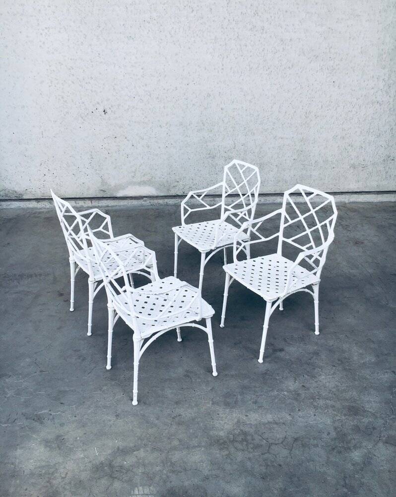 Calcutta Outdoor Armchair in Faux Bamboo by Hall Bradley for Brown Jordan, 1960s, Set of 4