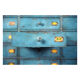 Pastourel wooden craft cabinet with 96 drawers and blue patina