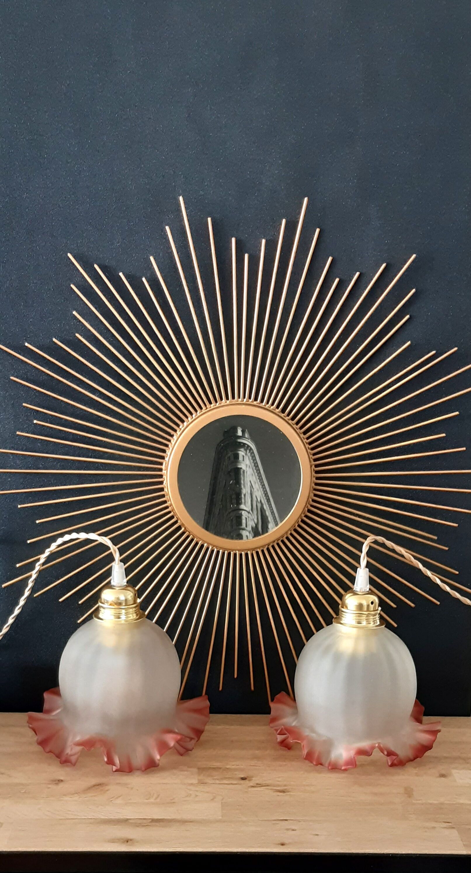 Vintage tulip hanging lamp