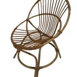 Vintage rattan chair by Dirk van Sliedregt Rohe Noordwolde 1960 in the Netherlands