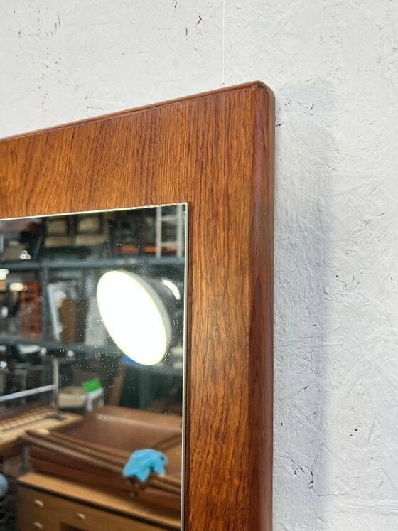 Miroir vintage XL en teck, Scandinavie, années 1970