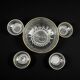 Salad bowl and 4 glass bowls with gilding, 1930 fruit salad service.