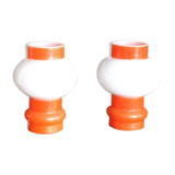 Pair of orange lamps