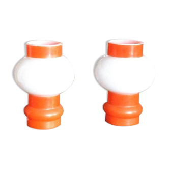 Paire de lampes orange