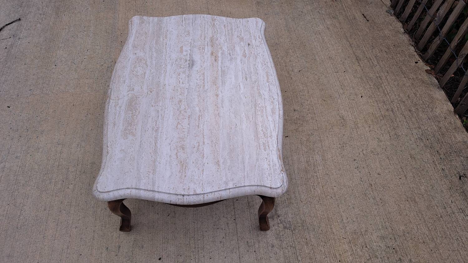 Wood and marble coffee table