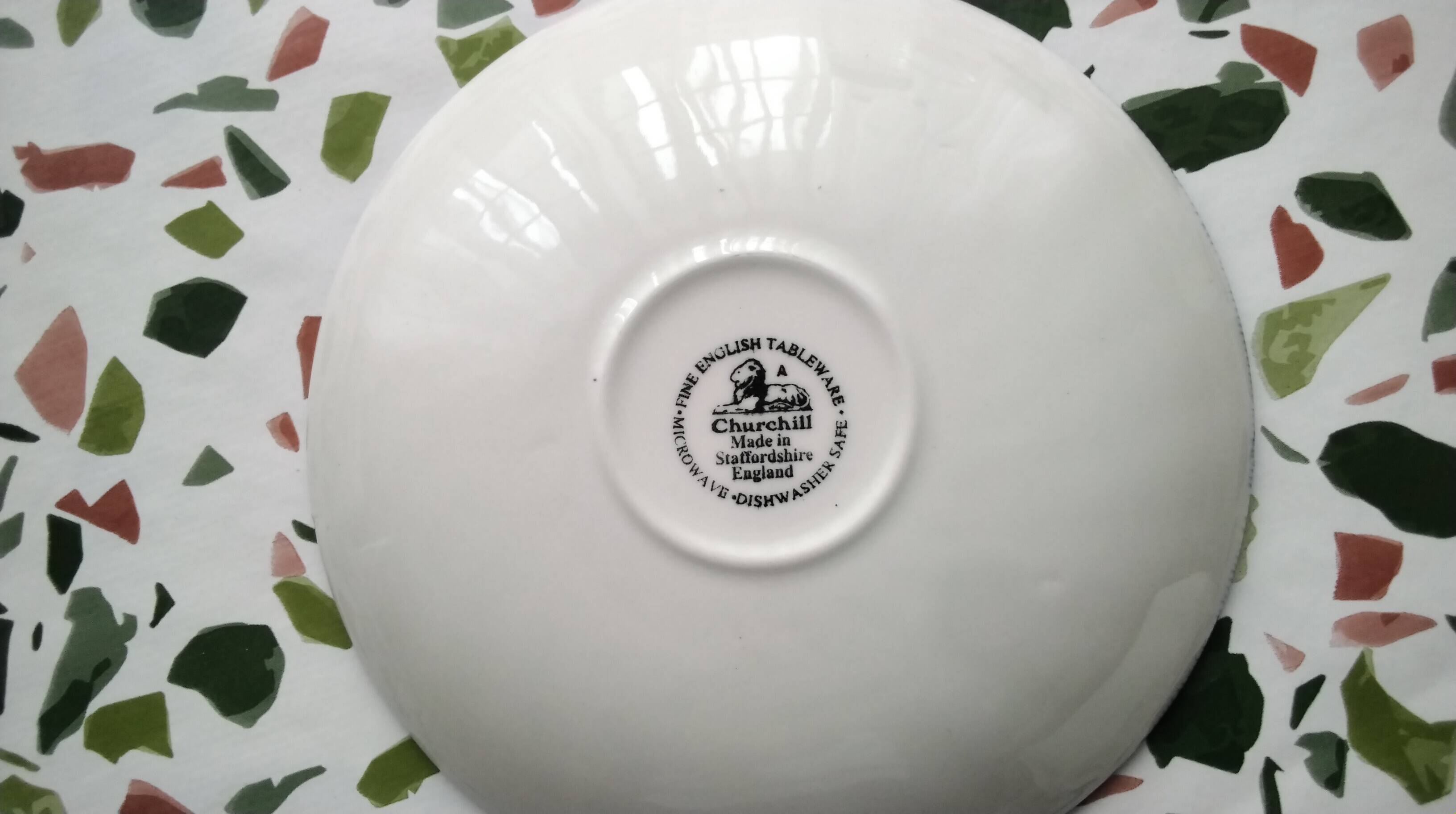 2 Churchill Staffordshire English Bone China Teacups