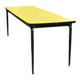 Grande table en formica jaune et noir