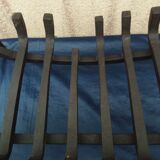 2 chenets with cast iron büche door grille for fireplace