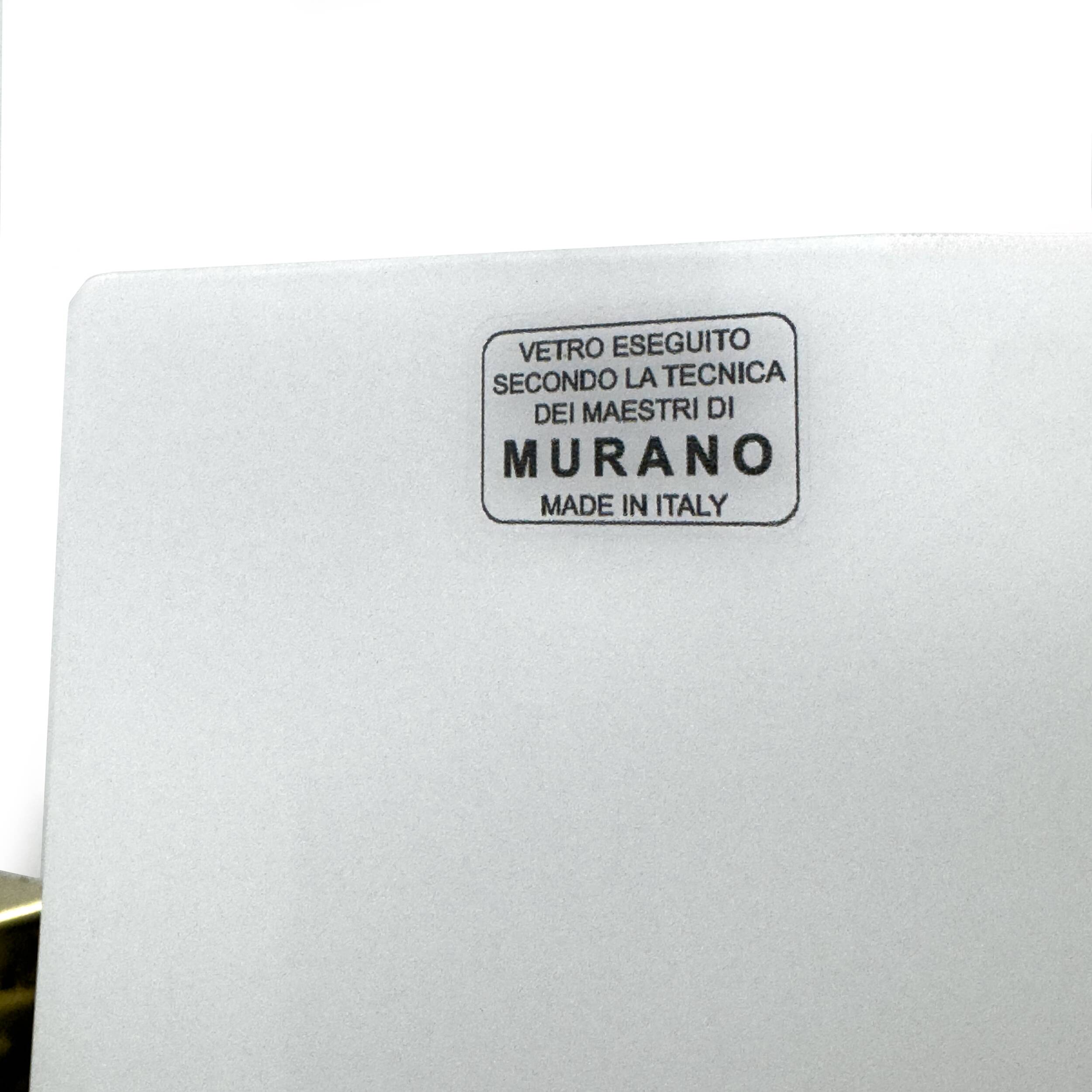 Pair of Mid-century Modern Style Italian Murano Glass and Brass Sconces