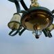 Art Deco brass and glass chandelier
