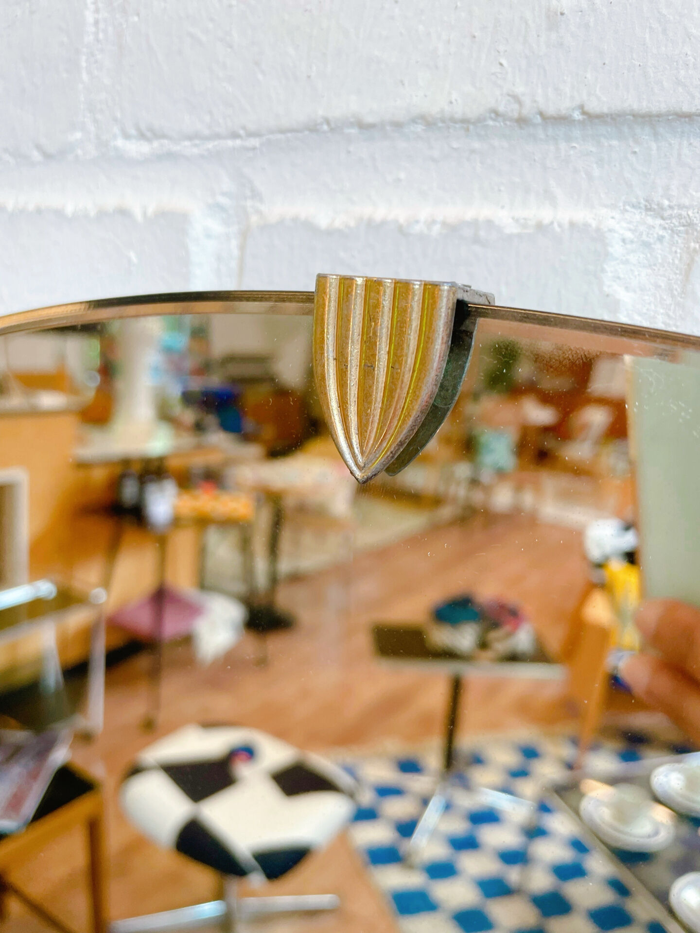 Vintage dressing table with a giant mirror.