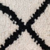 Coussin berbère laine noir et blanc