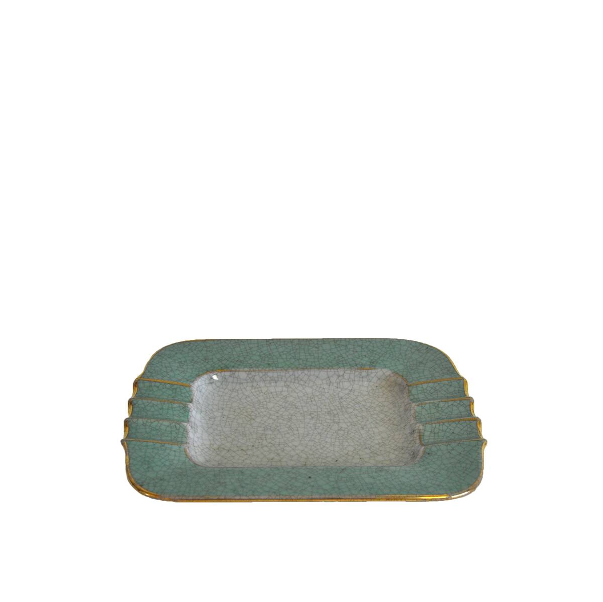 Cendrier, vide poche en porcelaine à glaçure craquelée, années 1940