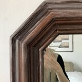 Beveled mirror with molded wooden frame - 87x67 cm