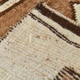 Vintage Brown & Beige Persian Runner Rug, 88x351Cm