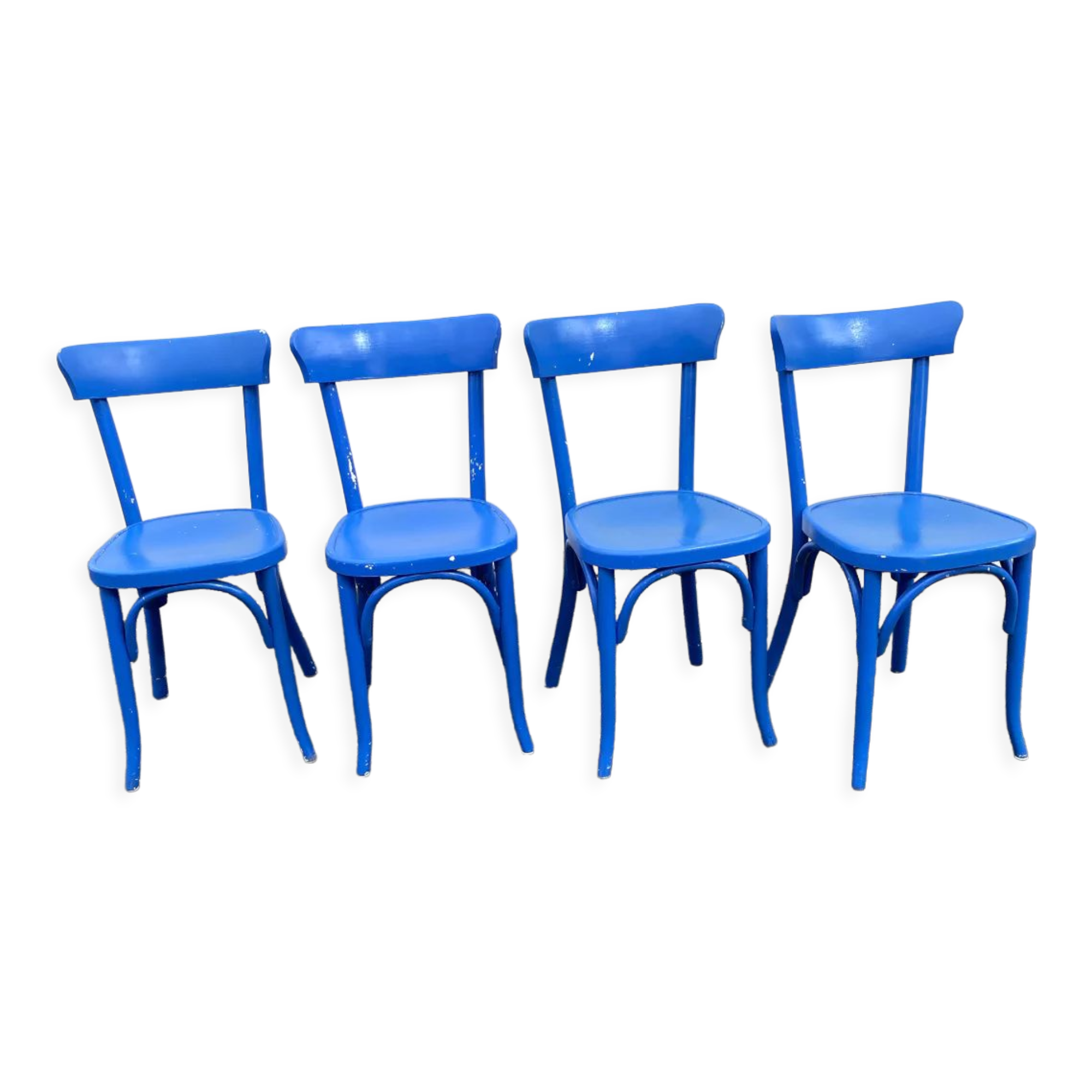 Set of 4 blue bistro chairs