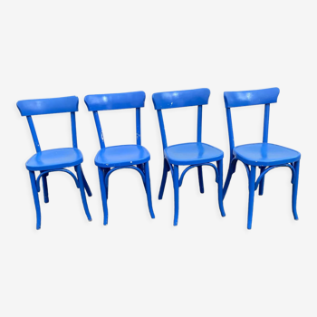 Set de 4 chaises bistrot bleues