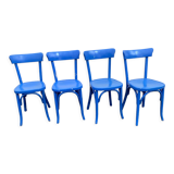 Set de 4 chaises bistrot bleues