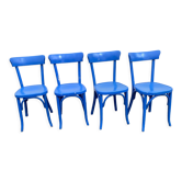 Set of 4 blue bistro chairs