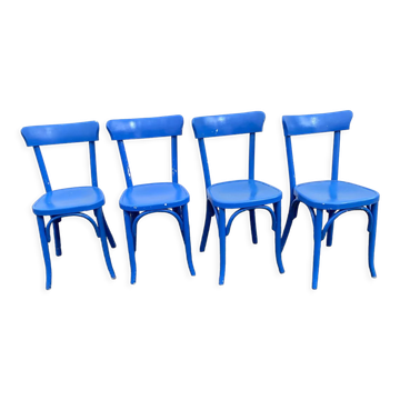 Set of 4 blue bistro chairs