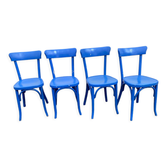 Set de 4 chaises bistrot bleues